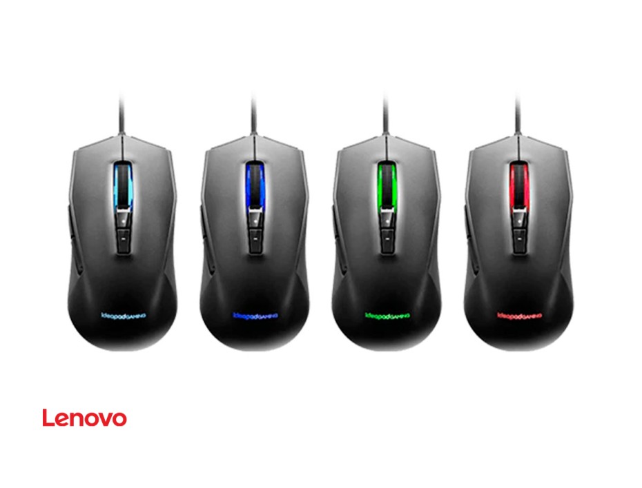 MOUSE LENOVO IDEAPAD GAMING M100, SENSOR HASTA 3200DPI, ILUMINACION RGB, CON 7 BOTONES, CONEXION USB, COLOR NEGRO (GY50Z71902)