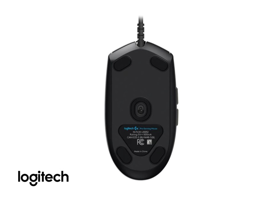MOUSE LOGITECH G PRO GAMING, SENSOR HASTA 25.600 DPI, ILUMINACION RGB, CON 6 BOTONES PROGRAMABLES, COLOR NEGRO (910-005439)