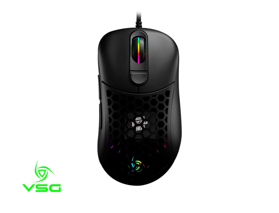 Mouse Vsg Aquila Negro Mate Gaming (vg-m550-blk-mat) Hasta 16.000 Dpi, 6 Botones, Rgb, Negro