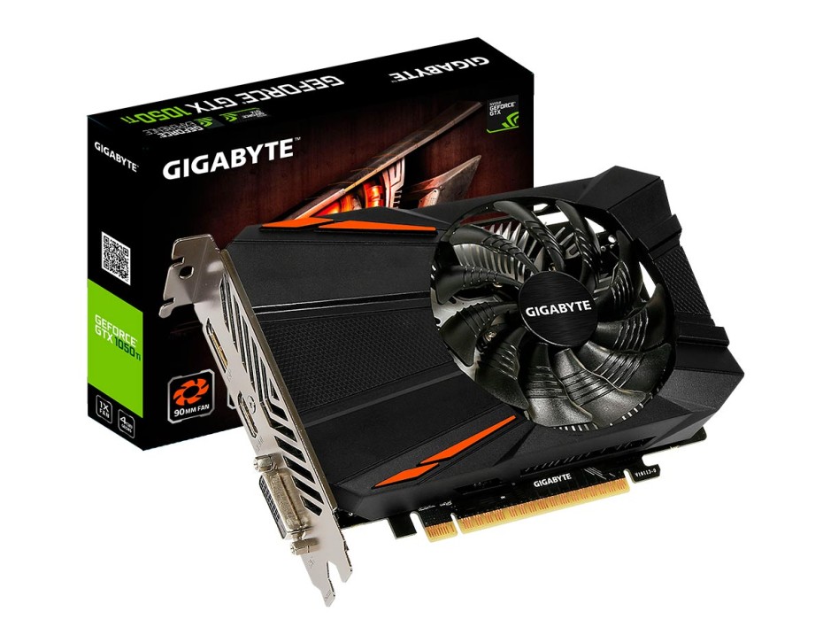 TARJETA DE VIDEO GIGABYTE GTX 1050 TI 4GB DDR5 GEFORCE NVIDIA 128 BITS, GRAFICO PARA VIDEOJUEGOS, 1 VENTILADOR  (GV-N105TD5-4GD)