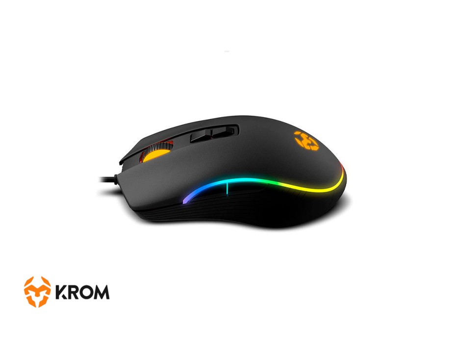 MOUSE KROM KANE GAMING, SENSOR HASTA 4000 DPI, ILUMINACION RGB, CON 8 BOTONES PROGRAMABLES, CONEXION USB, COLOR NEGRO (NXKROMKANE)