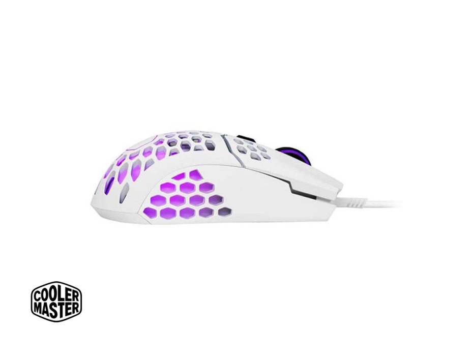 MOUSE COOLER MASTER MM711 GAMING, SENSOR HASTA 16000 DPI, ILUMINACION RGB, CON 6 BOTONES, CONEXION USB, COLOR BLANCO (MM-711-WWOL1)