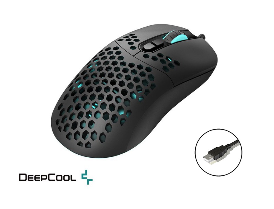 MOUSE DEEPCOOL MC310 ULTRALIGHT GAMING, SENSOR HASTA 12800 DPI, ILUMINACION RGB, CON 7 BOTONES, CONEXION USB, COLOR N EGRO (R-MC310-BKCUNN-G)