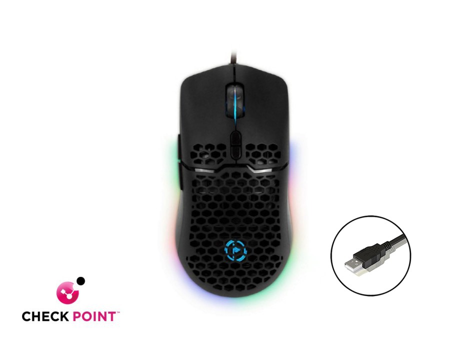 MOUSE CHECKPOINT MX100 GAMING, SENSOR HASTA 7,200 DPI, ILUMINACION RGB, CON 7 BOTONES, CONEXION USB, COLOR NEGRO (CP-MS-1001)