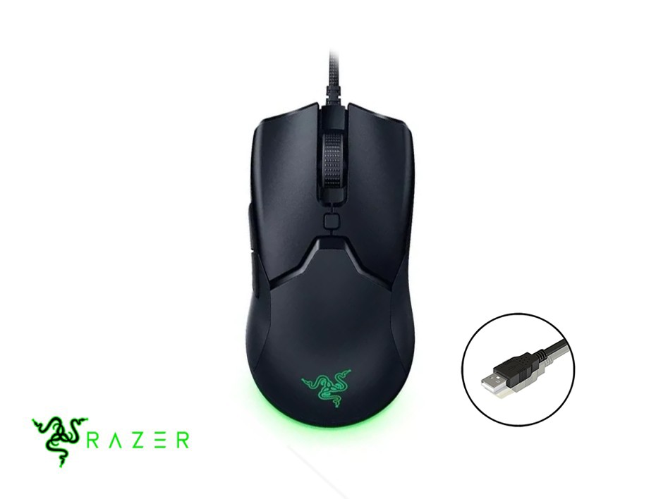 MOUSE GAMING RAZER VIPER MINI, SENSOR HASTA 8500 DPI, ILUMINACION RGB, CON 6 BOTONES, CONEXION USB, COLOR NEGRO (RZ01-03250100-R3U1)