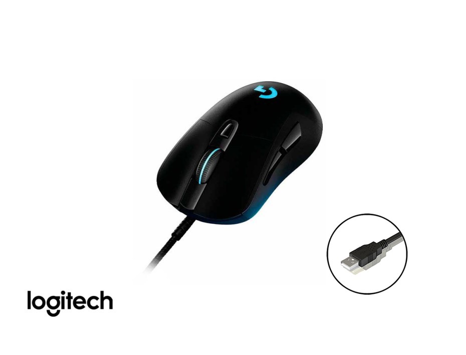 MOUSE LOGITECH G403 HERO GAMING, SENSOR HASTA 16,000 DPI, ILUMINACION RGB, CON 6 BOTONES PROGRAMABLES, CONEXINO USB, COLOR NEGRO (910-005630)