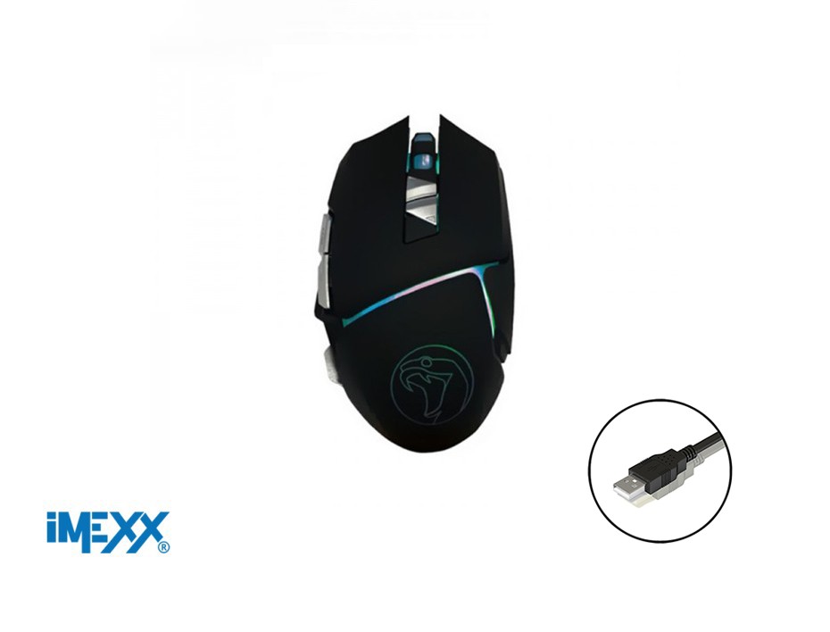 MOUSE IMEXX PYTHON GAMING, SENSOR HASTA 2400 DPI, ILUMINACION RGB, CON ...