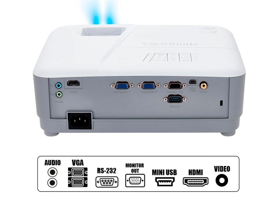 PROYECTOR VIEWSONIC PA503W - WXGA DLP 3800LM, 2 VGA - HDMI, DC3 (PA503W)
