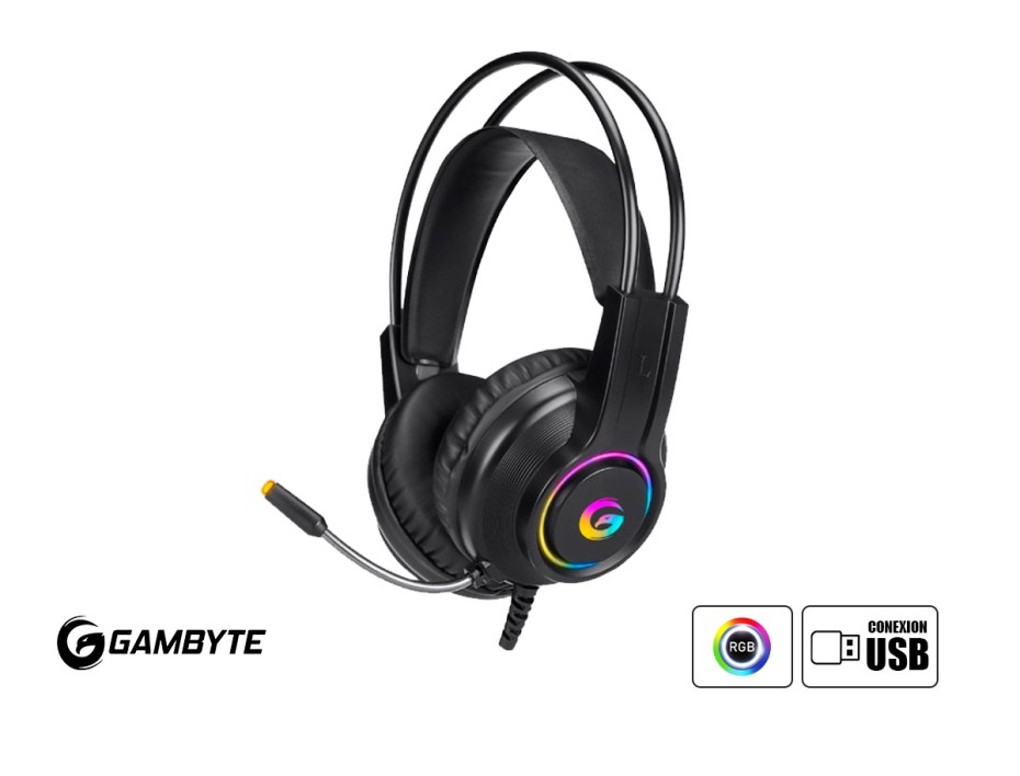 AURICULAR GAMBYTE TRITON G-V2, COLOR NEGRO, GAMING 5.1, CON MICROFONO, ENTRADA USB, LUZ LED RGB, PARA JUEGOS, ALMOHADILLAS SUAVES (GI-TRITONGV2-MR)