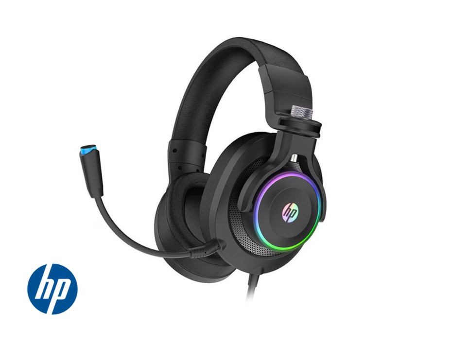 AURICULAR HP H500GS GAMING 7.1, CON MICROFONO, CONEXION USB, CONTROL DE VOLUMEN, LUZ LED RGB, ALMOHADILLAS SUAVES, COLOR NEGRO (9AJ66AA#AC4)
