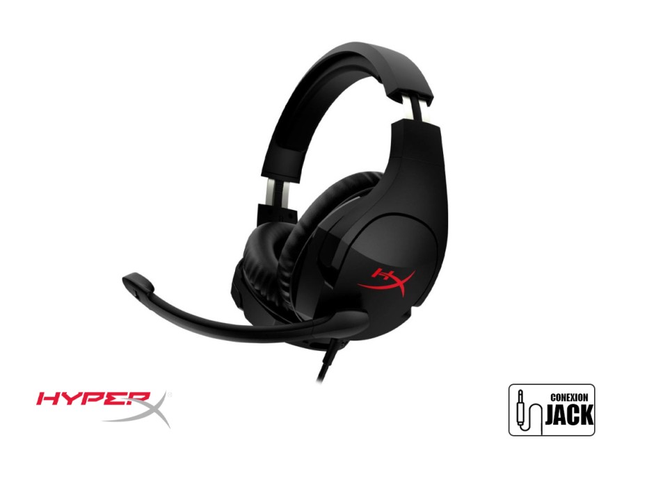 AURICULAR HYPERX CLOUD STINGER CORE GAMING, CON MICROFONO, CONEXION JACK, CONTROL DE VOLUMEN, ALMOHADILLAS SUAVES, COLOR NEGRO (4P4F4AA)