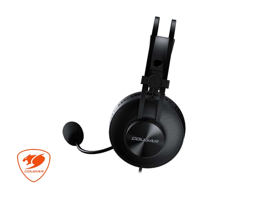 Auricular Cougar Immersa Essential Gaming, Con Microfono, Conexion De Cable, Control De Volumen, Almohadillas Suaves, Color Negro (3h350p40b.0001)