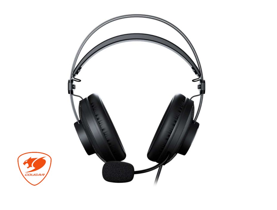 Auricular Cougar Immersa Essential Gaming, Con Microfono, Conexion De Cable, Control De Volumen, Almohadillas Suaves, Color Negro (3h350p40b.0001)