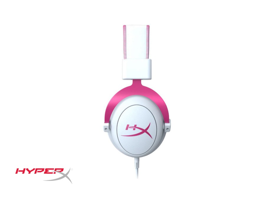 AURICULAR HYPERX CLOUD II 7.1, CON MICROFONO, CONEXION USB, CONTROL DE VOLUMEN, ALMOHADILLAS SUAVES, COLOR BLANCO C/ ROSADO (HHSC12-AC-PK/G)