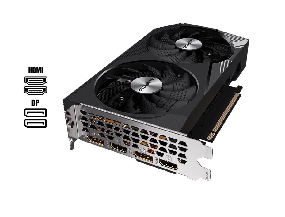 TARJETA DE VIDEO GIGABYTE RTX 3060 8GB GAMING GDDR6 GEFORCE NVIDIA 128 BITS, OC, GRAFICO PARA VIDEO JUEGOS, 2 FAN (GV-N3060GAMING OC-8GD)