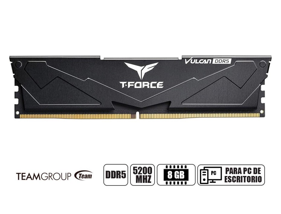MEMORIA RAM | DDR5 | 8GB | 5200MHZ | TEAMGROUP T-FORCE VULCAN (FLBD58G5200HC40C01)
