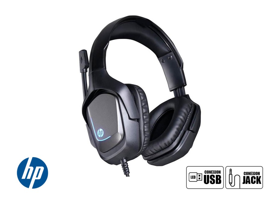 AURICULAR HP H220 GAMING, CON MICROFONO, CONEXION A USB, CONTROL DE VOLUMEN, ALMOHADILLAS SUAVES, COLOR NEGRO (8AA11AA#ABM)