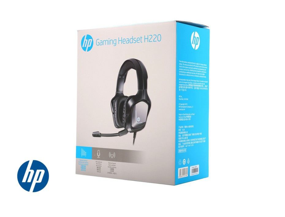 AURICULAR HP H220 GAMING, CON MICROFONO, CONEXION A USB, CONTROL DE VOLUMEN, ALMOHADILLAS SUAVES, COLOR NEGRO (8AA11AA#ABM)