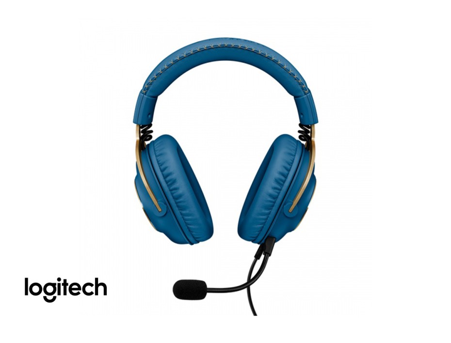 AURICULAR LOGITECH G PRO X LOL 2 EDICION LEAGUE OF LEGENDS, CON MICROFONO, CONEXION USB, CONTROL DE VOLUMEN, ALMOHADILLAS SUAVES, COLOR AZUL (981-0011