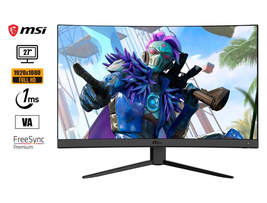 MONITOR MSI 27 PULGADAS, CURVO GAMING LED, G27C4, PUERTO 2 HDMI, 1 DISPLAYPORT, 1MS, 170 HZ, 1500R (G27C4 E2)