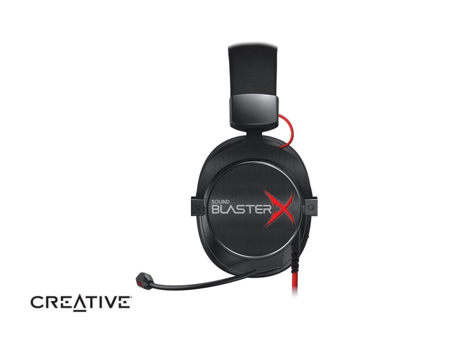 AURICULAR CREATIVE SOUND BLASTER X H7 EDICION TORNEO GAMING 7.1, CON MICROFONO, ENTRADA USB, PARA JUEGOS, ALMOHADILLAS SUAVES, BLACK (70GH033000001)