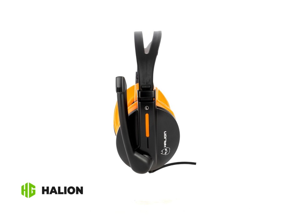 AURICULAR HALION X13 PYTHON, CON MICROFONO, CONEXION A CABLE, CONTROL DE VOLUMEN, COLOR NECRO C/ NARANJA (MOD. X13 PYTHON)