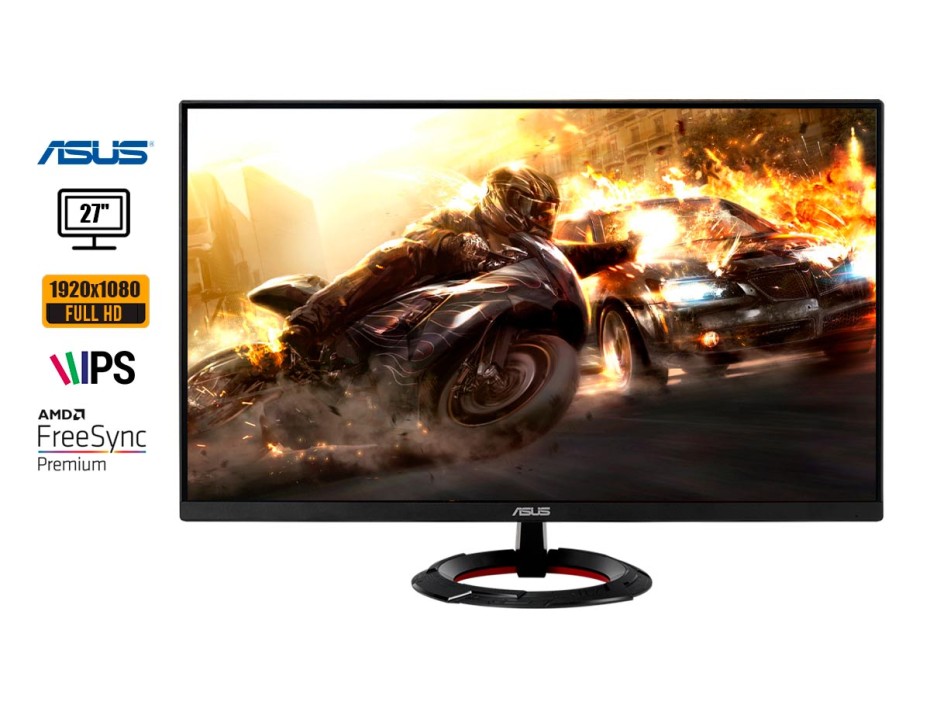 MONITOR ASUS 27 PULGADAS GAMER TUF VG279Q1R, IPS FULL HD 1080P, PUERTO 2 HDMI 1 DISPLAYPORT, FRECUENCIA 144HZ, 1MS, HDR (90LM05S1-B01EB0)
