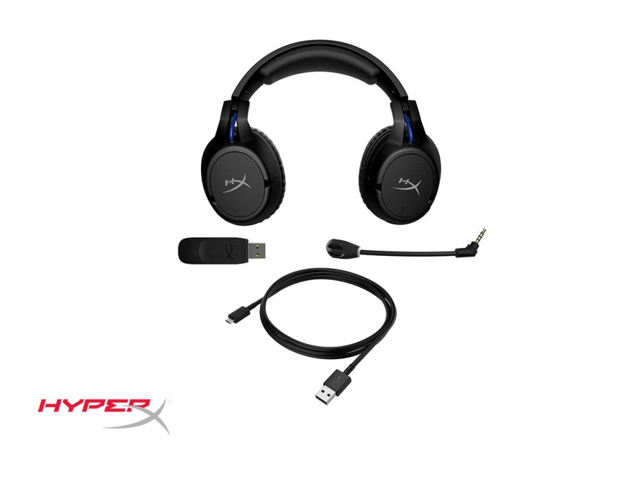 AURICULAR INALAMBRICO HYPERX CLOUD FLIGHT GAMING PS5 PS4, CON MICROFONO, CONTROL DE VOLUMEN, COLOR NEGRO (HHSF1-GA-BK/G)