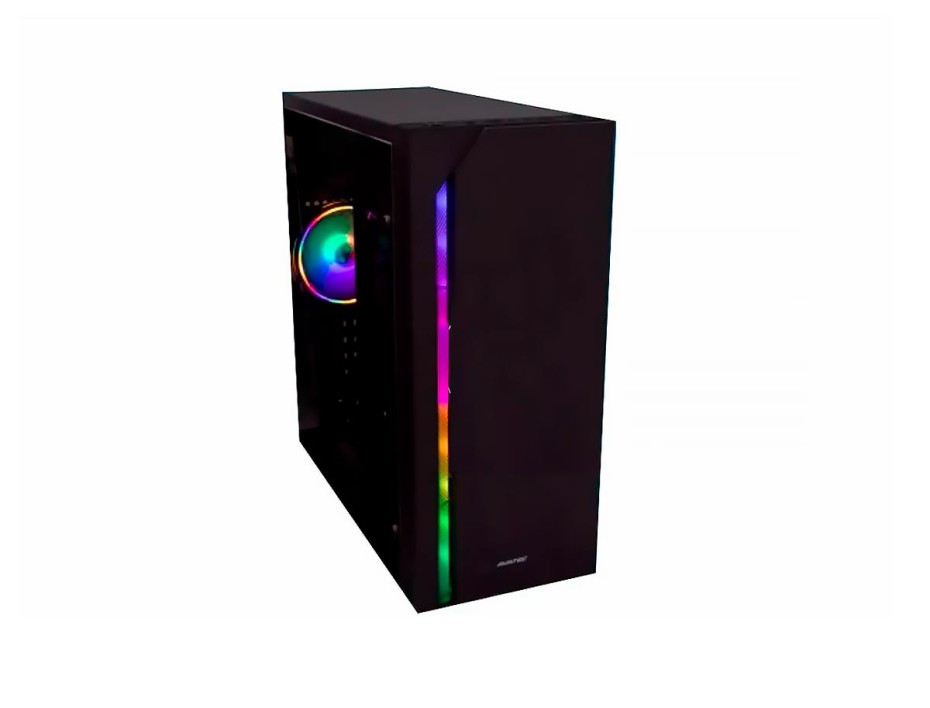 CASE AVATEC GAMING, 3241B, NEGRO CON FUENTE 350W, LED RGB VERTICAL, 2 PUERTOS USB, SALIDA DE AUDIO, COOLER RGB POSTERIOR (AV-CCA-3241B