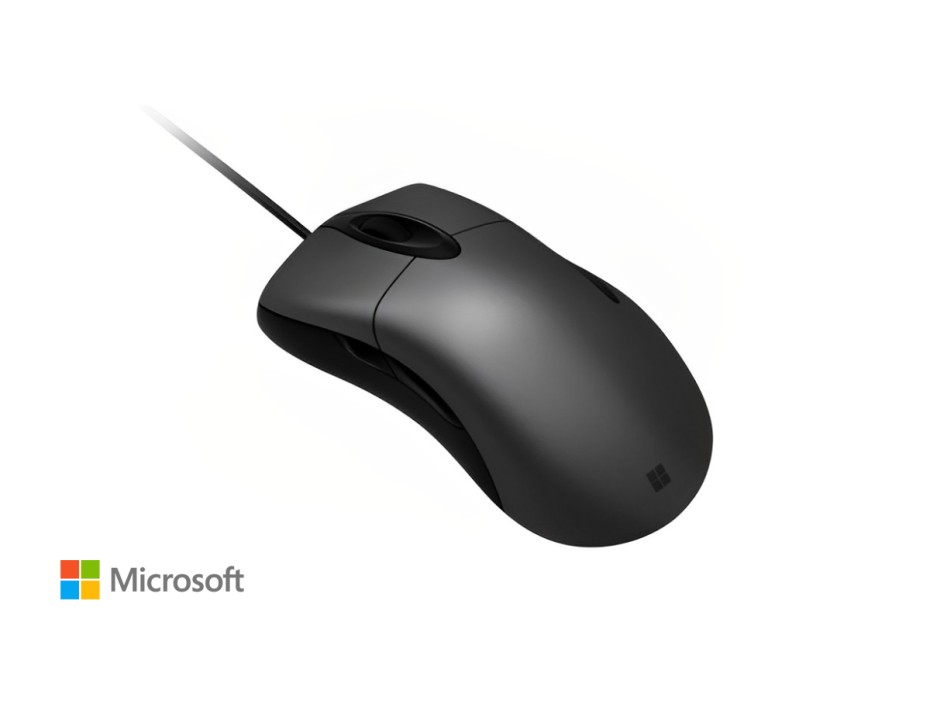 MOUSE MICROSOFT INTELLIMOUSE CLASIC COMET, SENSOR HASTA 3200 DPI, CONEXION USB, 3 BOTONES, COLOR NEGRO (HDQ-00001)