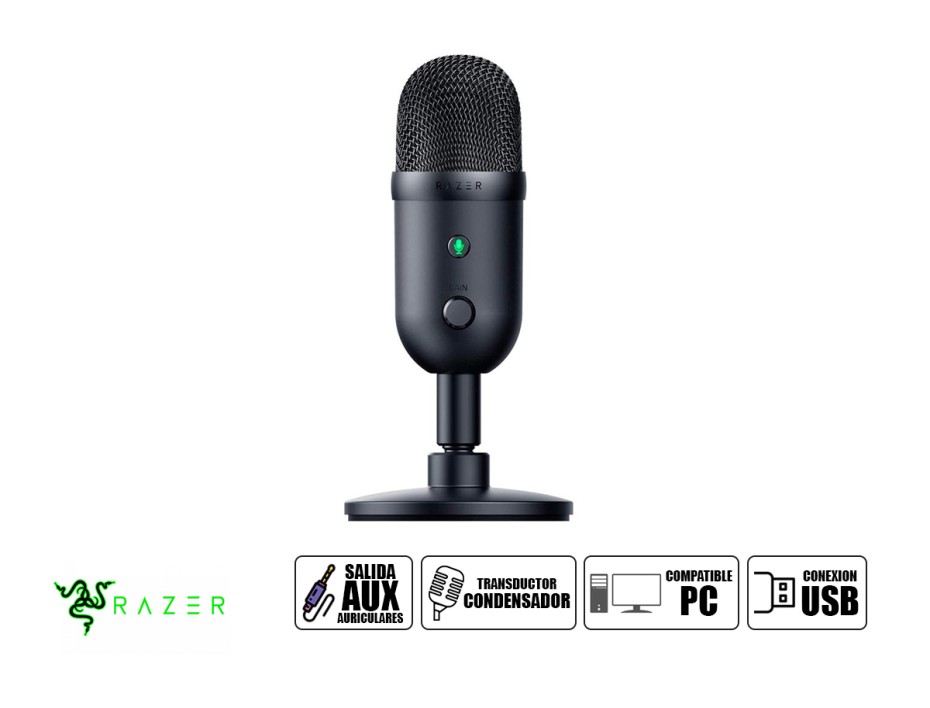 Microfono Razer Seiren V2 X (rz19-04050100-r3u1) Interfaz Usb, Negro