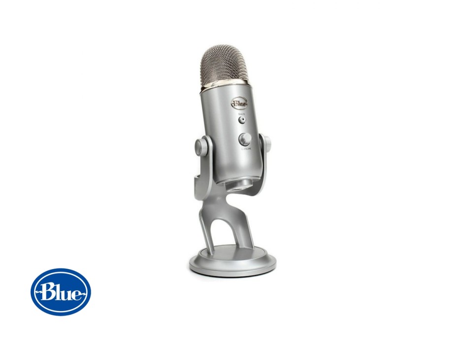 MICROFONO BLUE YETI STREAMING, CARDIOIDE, BIDIRECCIONAL, OMNIDIRECCIONAL, ESTÉREO, CONEXION US, PARA PC, COLOR SILVER (988-000103)