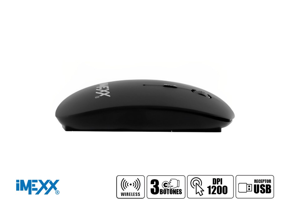 MOUSE INALAMBRICO IMEXX ULTRA SLIM NEGRO (IMEXX-26302)