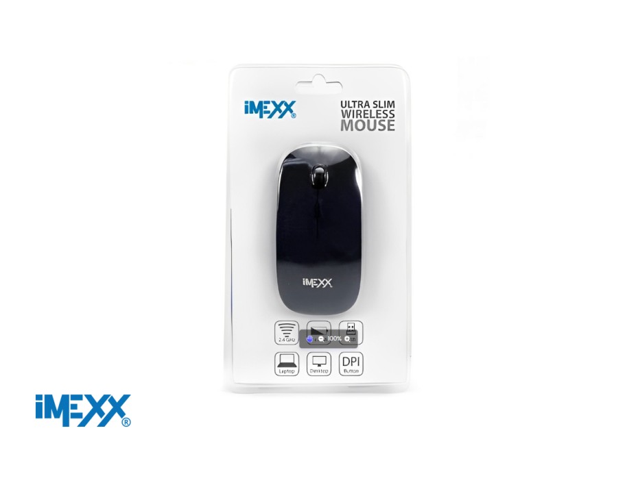 MOUSE INALAMBRICO IMEXX ULTRA SLIM NEGRO (IMEXX-26302)