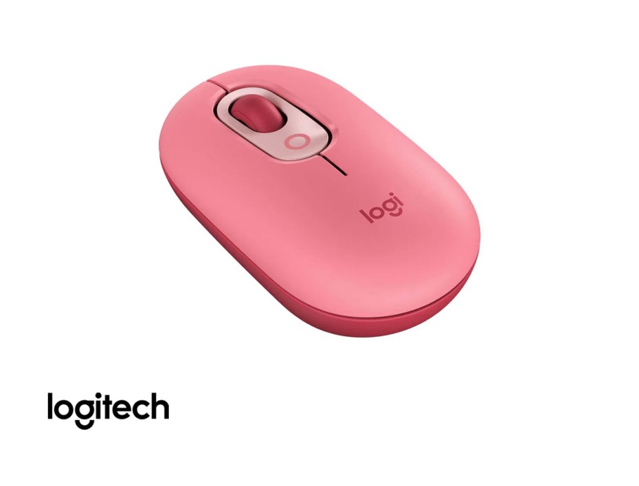Mouse Inalambrico Logitech Bluetooth Pop, Hasta 1000 Dpi, Con Receptor Usb, DiseÑo Ergonomico, 4 Botones, Coral Rose (910-006545)