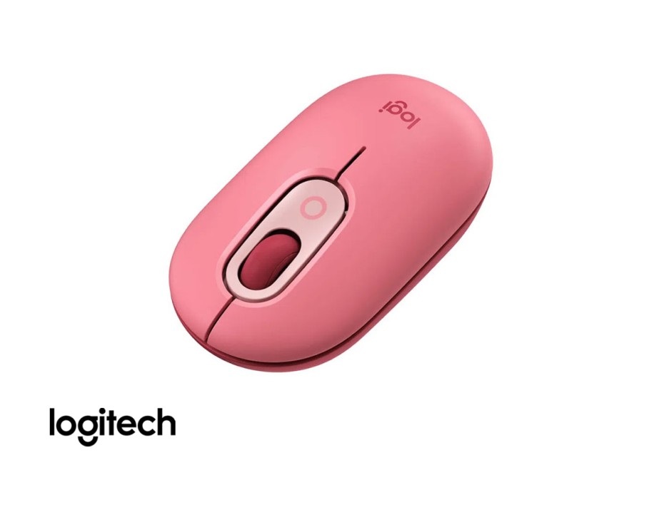 Mouse Inalambrico Logitech Bluetooth Pop, Hasta 1000 Dpi, Con Receptor Usb, DiseÑo Ergonomico, 4 Botones, Coral Rose (910-006545)