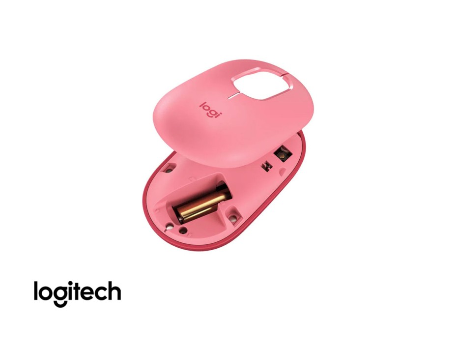 Mouse Inalambrico Logitech Bluetooth Pop, Hasta 1000 Dpi, Con Receptor Usb, DiseÑo Ergonomico, 4 Botones, Coral Rose (910-006545)