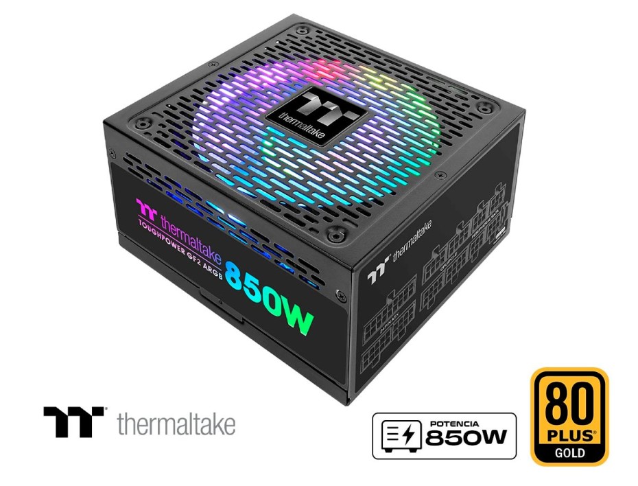FUENTE THERMALTAKE 850W GOLD 80 PLUS, GF2 850 - TOUGHPOWER ATX ARGB MODULAR NEGRO (PS-TPD-0850F3FAGU-2)