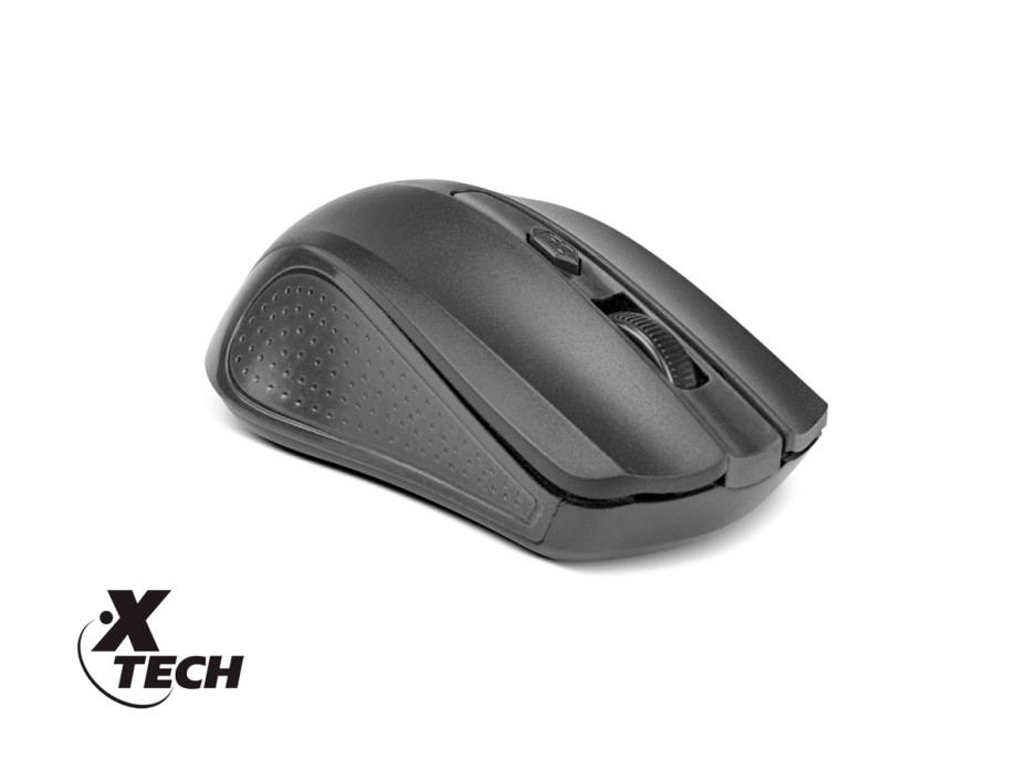 MOUSE INALAMBRICO XTECH XTM310 GALOS, HASTA 1600 DPI, CON RECEPTOR USB, DISEÑO ERGONOMICO, 4 BOTONES, NEGRO (XTM-310BK)