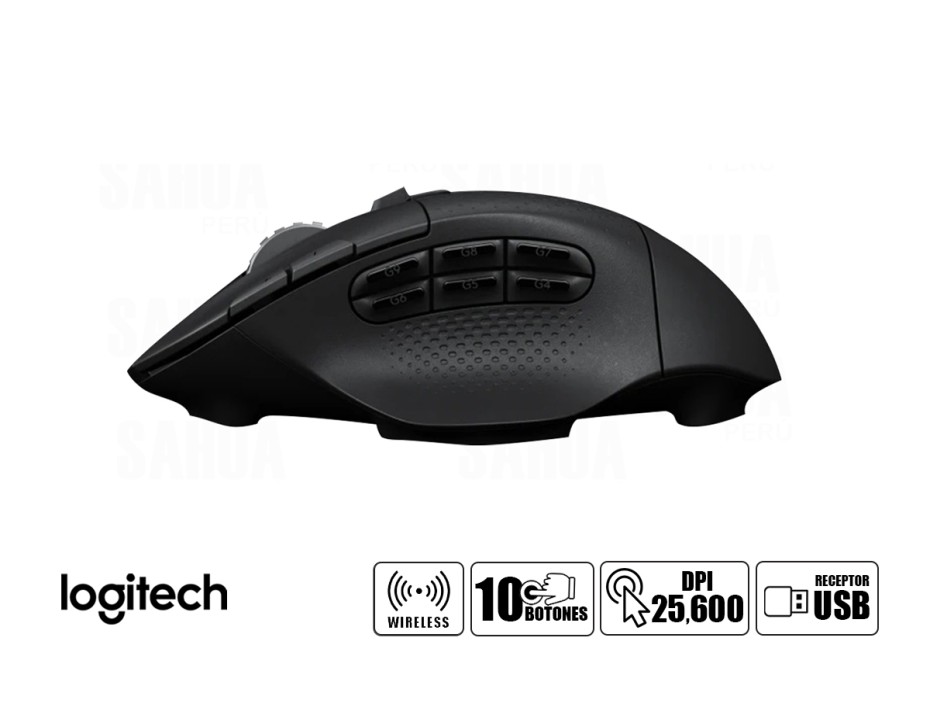 MOUSE INALAMBRICO LOGITECH GAMING G604 LIGHTSPEED, HASTA 25,600 DPI, CON RECEPTOR USB, DISEÑO ERGONOMICO, 10 BOTONES (910-005622)