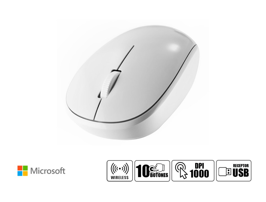 MOUSE INALAMBRICO MICROSOFT SOURIS, HASTA 1000 DPI, CON RECEPTOR USB, DISEÑO ERGONOMICO, 4 BOTONES, MENTA (RJN-00025)