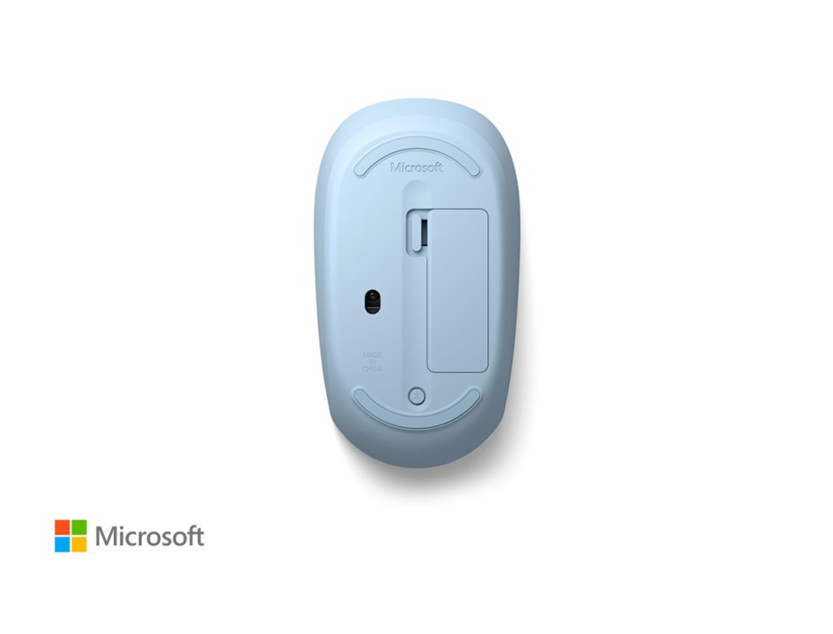 MOUSE INALAMBRICO MICROSOFT SOURIS, HASTA 1000 DPI, CON RECEPTOR USB, DISEÑO ERGONOMICO, 3 BOTONES, AZUL PASTEL (RJN-00013)