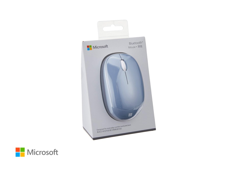 MOUSE INALAMBRICO MICROSOFT SOURIS, HASTA 1000 DPI, CON RECEPTOR USB, DISEÑO ERGONOMICO, 3 BOTONES, AZUL PASTEL (RJN-00013)