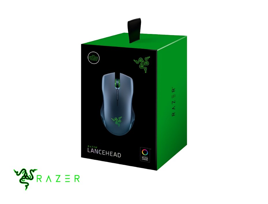 MOUSE INALAMBRICO RAZER LANCEHEAD CHROMA GAMING, HASTA 16000 DPI, CON RECEPTOR USB, DISEÑO ERGONOMICO, 9 BOTONES, NEGRO (RZ01-02120100-R3U1)