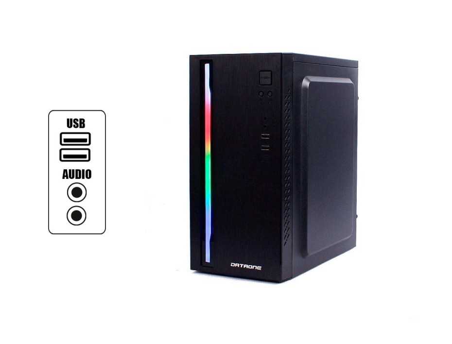 Case Dataone Orion Star 502 Fuente 600w (star 502) 1 Ventilador, Led Rgb, Negro