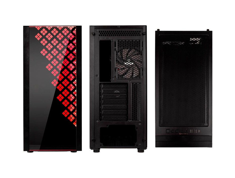 CASE BITFENIX DAWN TG SIN FUENTE, CON PANEL LATERAL DE VIDRIO TEMPLADO, 3 VENTILADORES LED RGB, 3 PUERTOS USB, COLOR NEGRO (BFC-DAW-500-KKGSK-RP)
