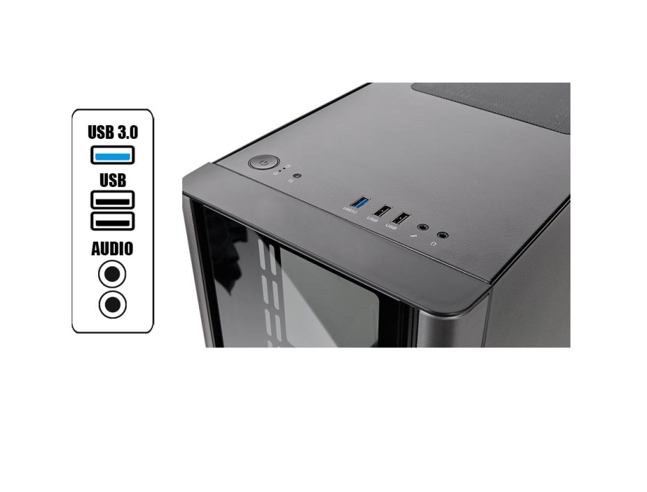 CASE THERMALTAKE V150 TEMPERED GLASS MICRO CHASSIS ( CA-1R1-00S1WN-00 ) S/ FUENT