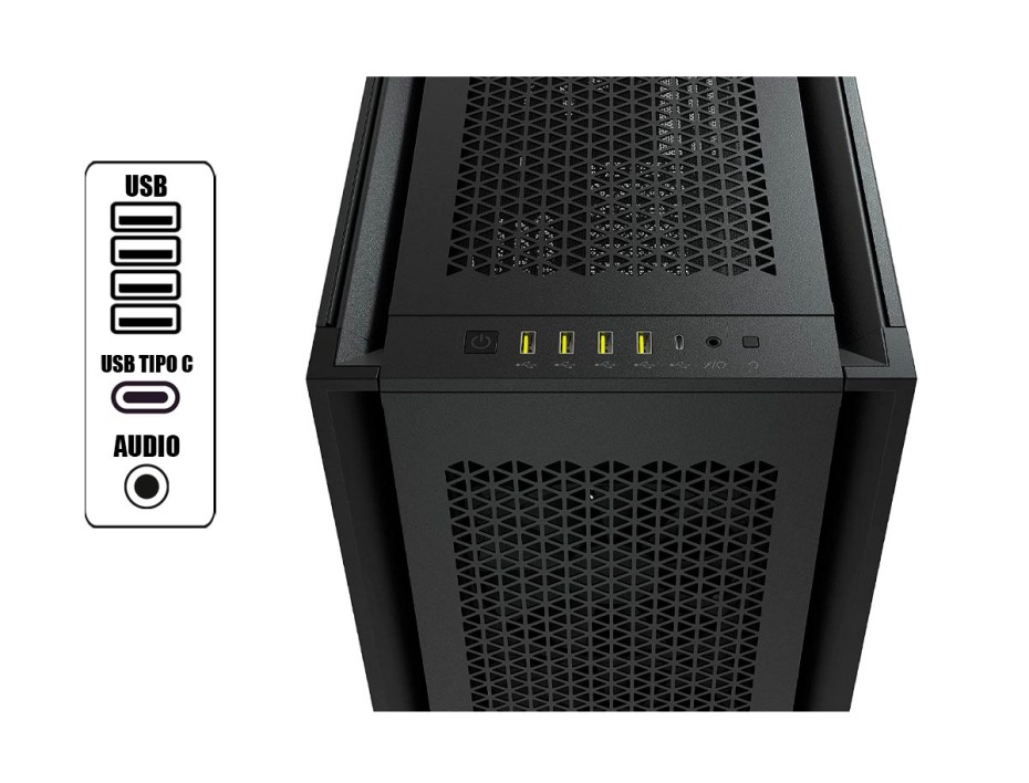 CASE CORSAIR ICUE 7000D AIRFLOW TG RGB S/FUENTE (CC-9011218-WW) PANEL DE VIDRIO | LED RGB | NEGRO