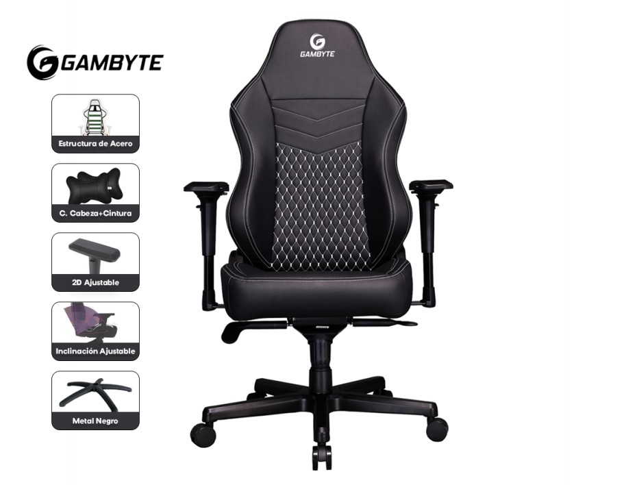 SILLA GAMBYTE PREMIUM ( VE02- 90- GBE ) GAMING | NEGRO