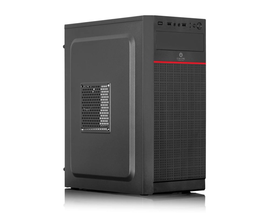 CASE ENKORE COMPLEX CON FUENTE 230W, CON PANEL DE METAL, 2 PUERTOS USB, COLOR NEGRO (ENC 2002)